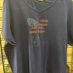 Lot of Red White Blue tops size 22/24 and 2x